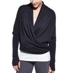 Calia By Carrie Underwood Black Ballet Wrap Sweater Size Small